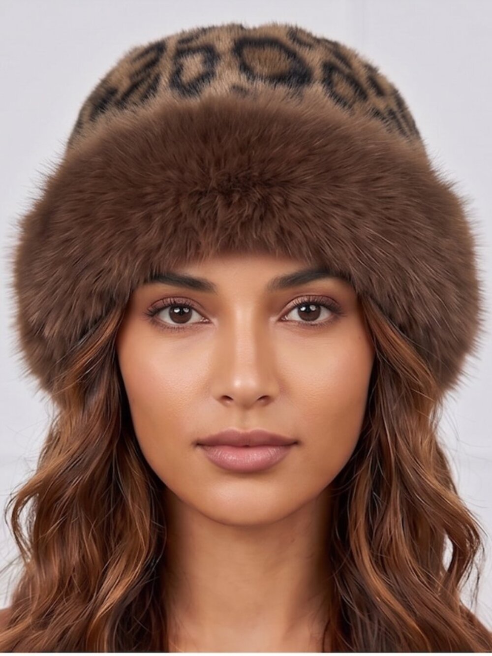 Faux Fur Winter Bucket Hat Leopard - Picture 2 of 7